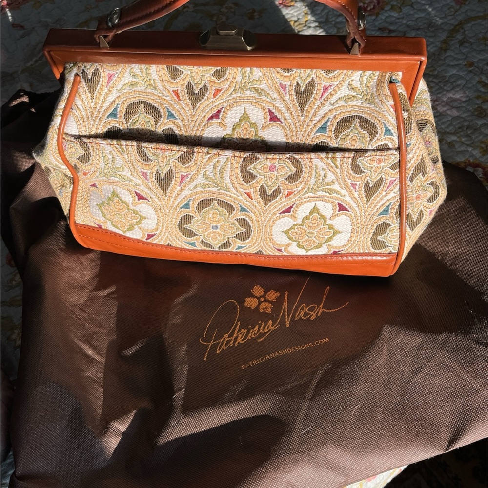 Patricia Nash Tapestry Satchel Handbag - Picture 2 of 5